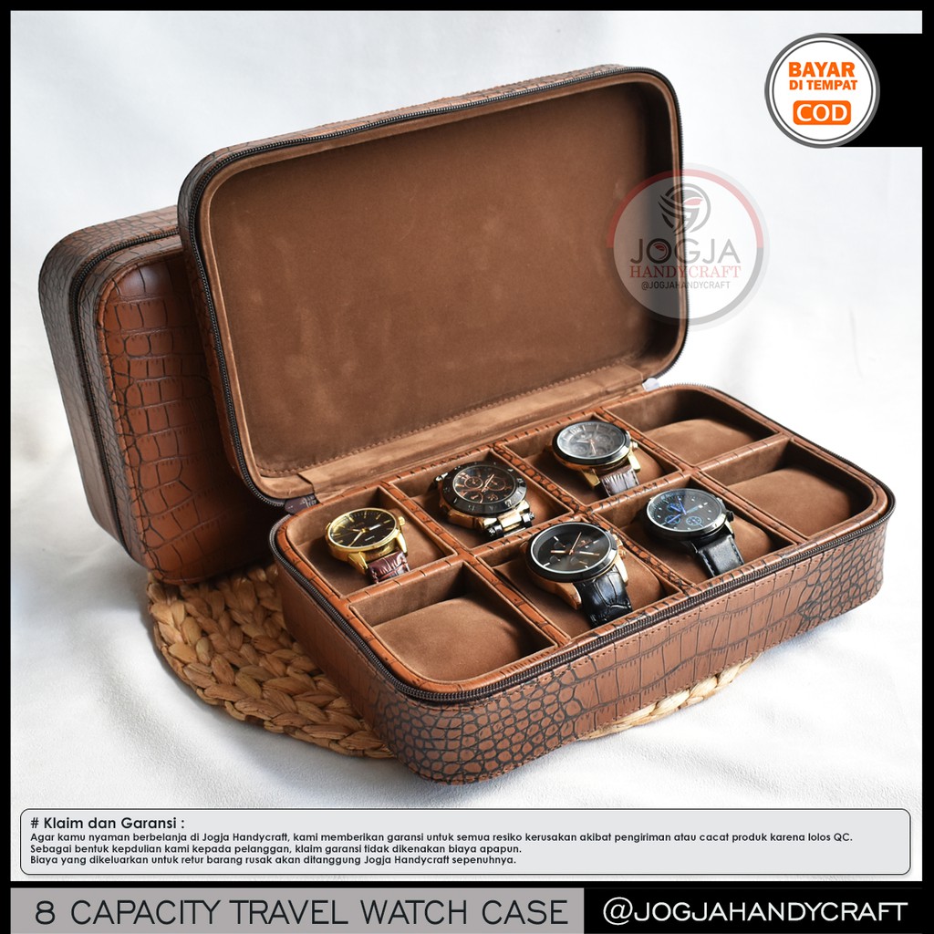 8 Slots PREMIUM Travel Watch Box Jumbo Watch Case Watch Case Watch Case Shopee Singapore