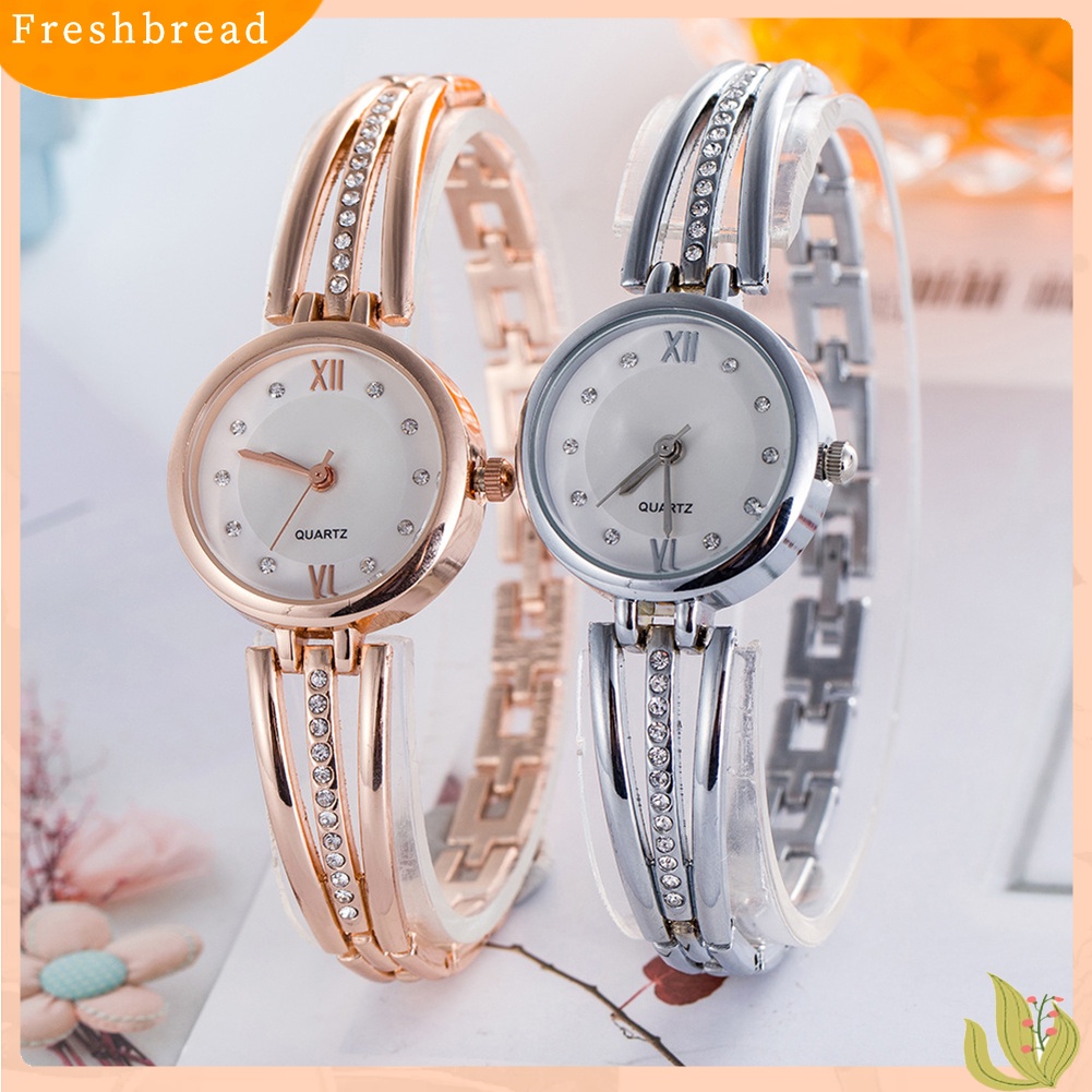 VOGUE Luxury Rhinestone Round Dial Analog Quartz Slim Bracelet Women s Wrist Watch