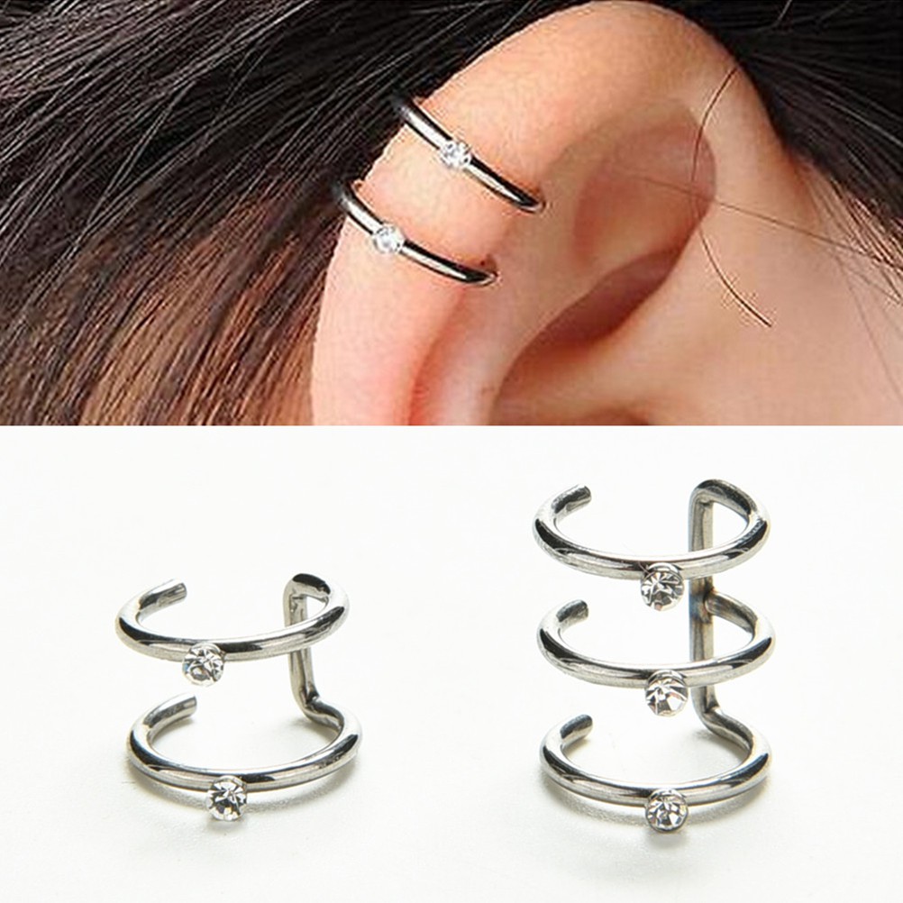 Cartilage earring cuff hot sale for pierced ears