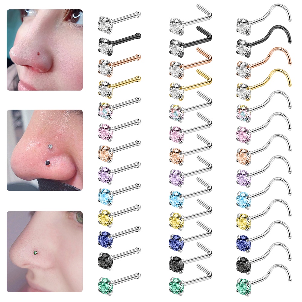 Coloured on sale nose studs