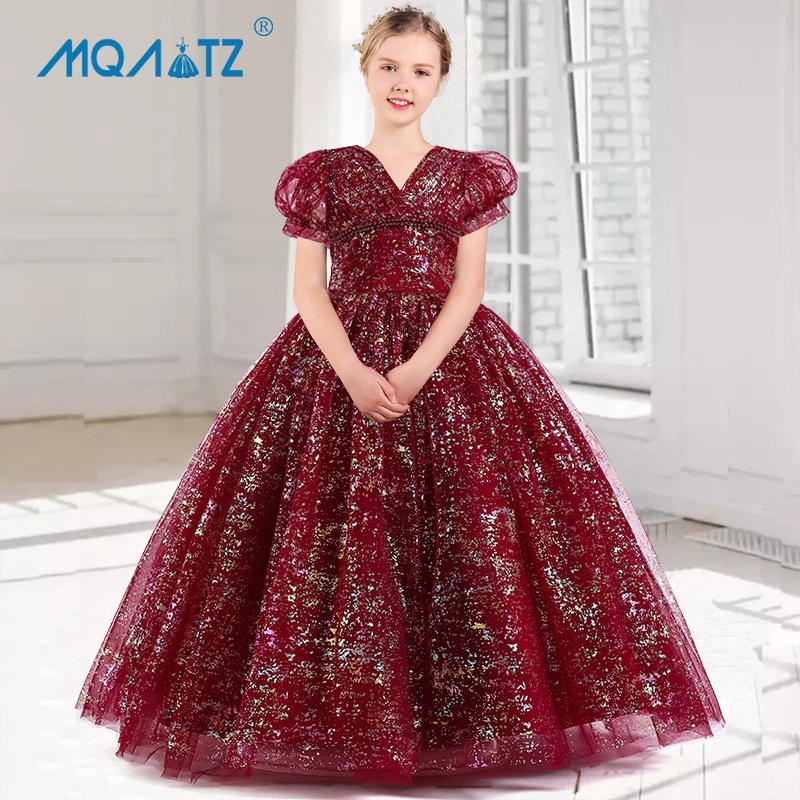 MQATZ Elegant Girl's Princess Sleeveless Dress Kids Wedding