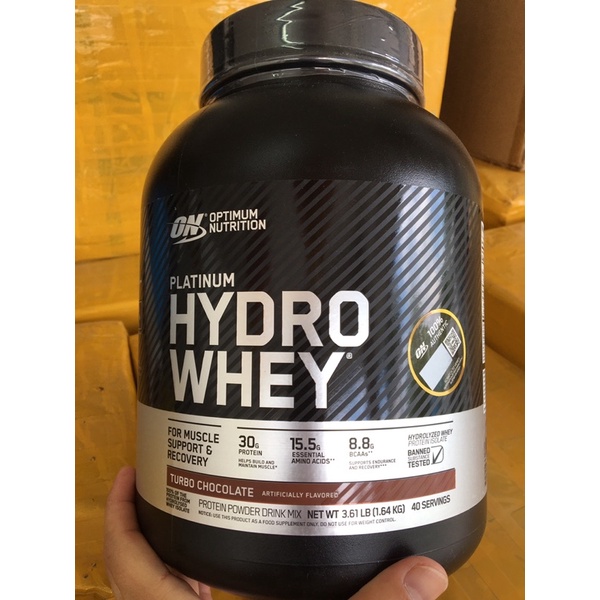 Optimum Nutrition, Platinum Hydro Whey Protein Powder, Turbo Chocolate,  3.61 lb, 40 Servings 