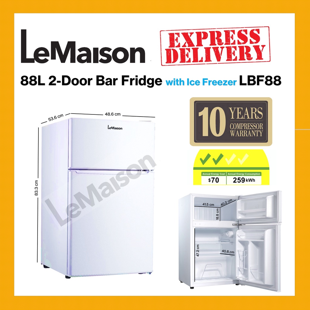 2 door bar store fridge freezer