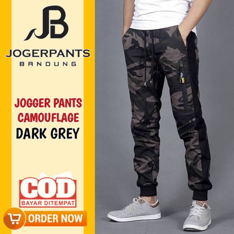 Camo joggers with on sale zippers