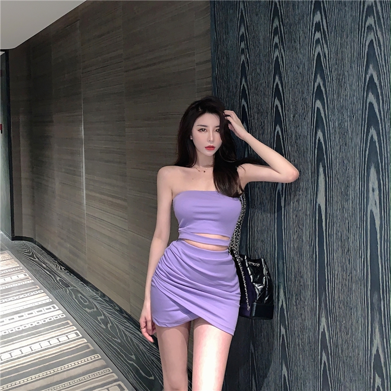 Purple 2 hot sale piece dress