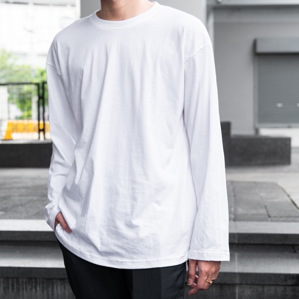 Oversized white outlet long sleeve shirt