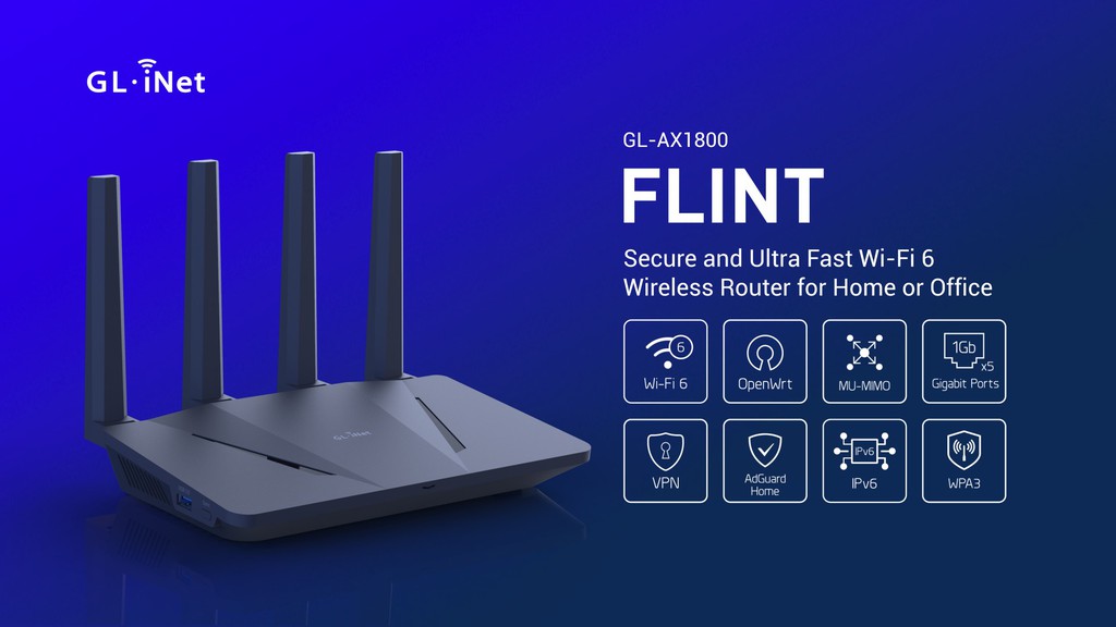 GL.iNet GL-X3000 (Spitz AX) 5G NR AX3000 Cellular Gateway Router, Wi-Fi 6,  Multi-WAN, & Detachable Antennas, Dual-SIM, OpenVPN & WireGuard, OpenWrt