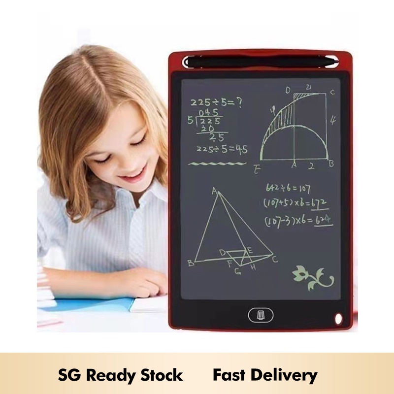 8.5 inch Doodle Pad Drawing Board LCD Writing Tablet with Delete Button for Kids, Red