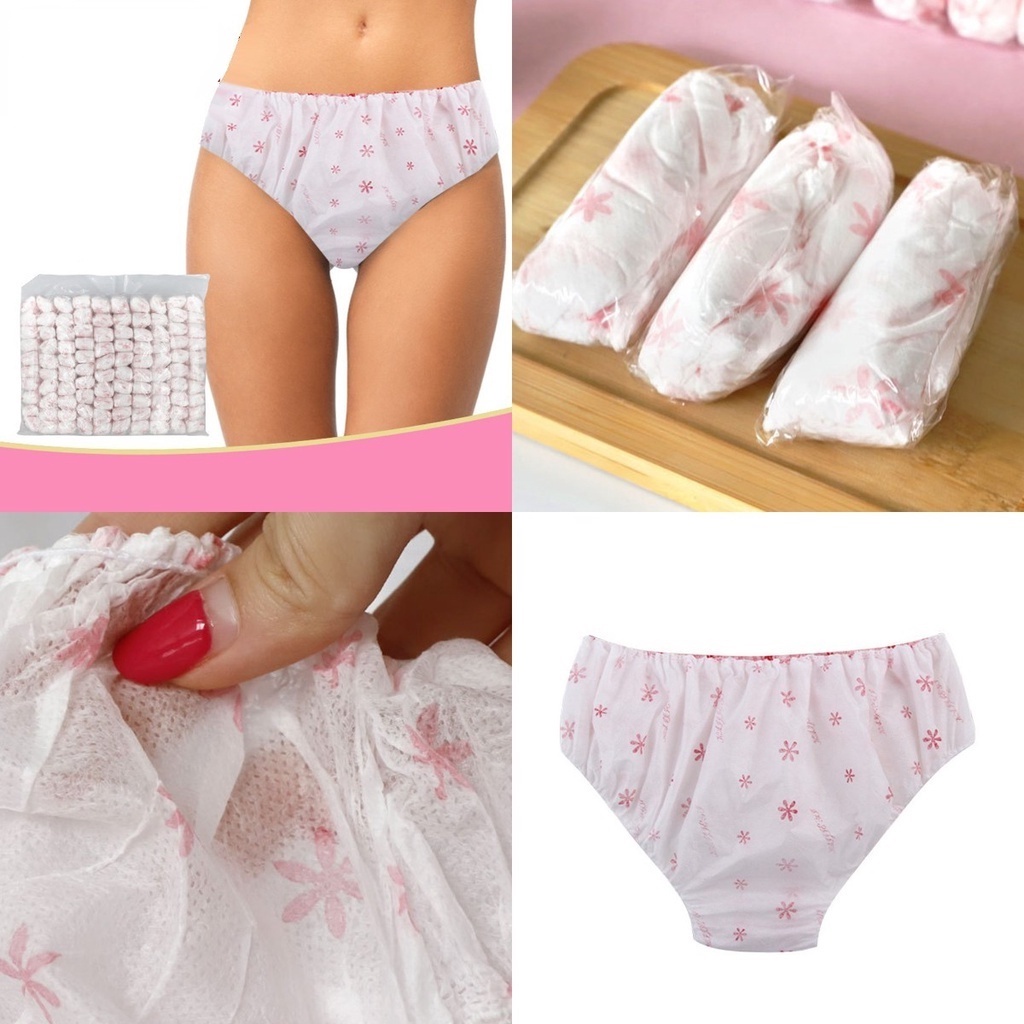 Mars]6pcs/set Women Disposable Panties Non-woven Print Underwear Travel  Postpartum Portable Cotton Briefs