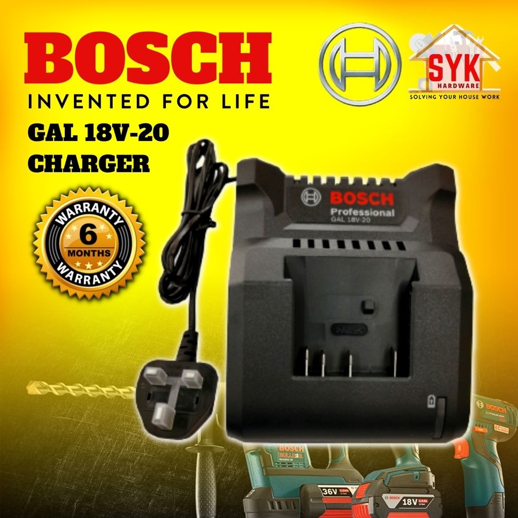 SYK Bosch 18V PBA 18V 4.0Ah 1600A011T8 AL1880CV 1600A011UO Home