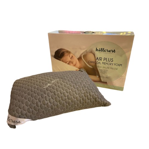 Hillcrest Charcoal Aloe Vera Deluxe Memory Foam Pillow Shopee