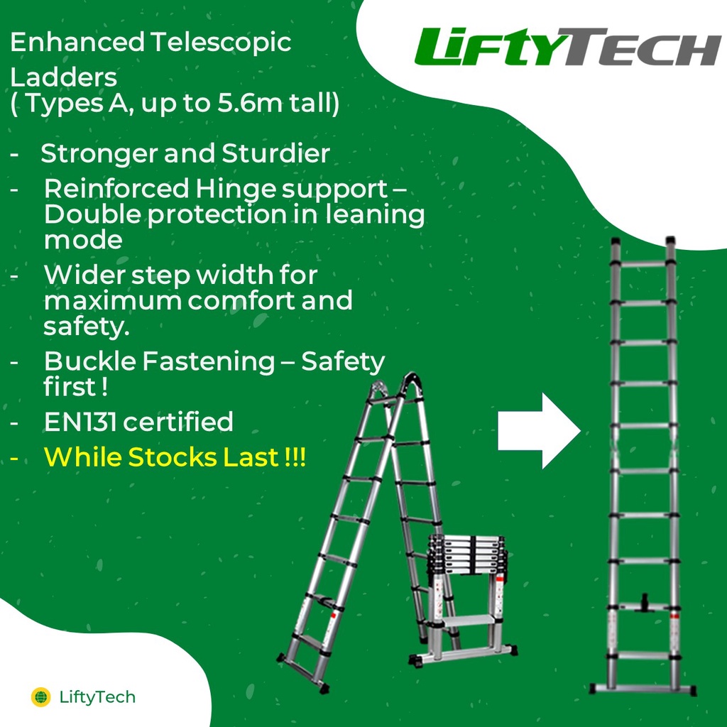 Telescopic Ladder Enhanced Type A Double Sided Multi Folding