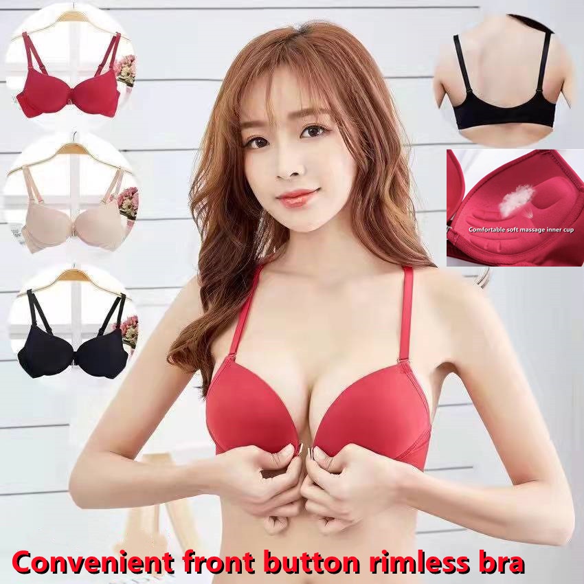 New Fashion Women's Thin Lace Rimless Underwear Small Chest Flat Chest  Special Breathable Bra 