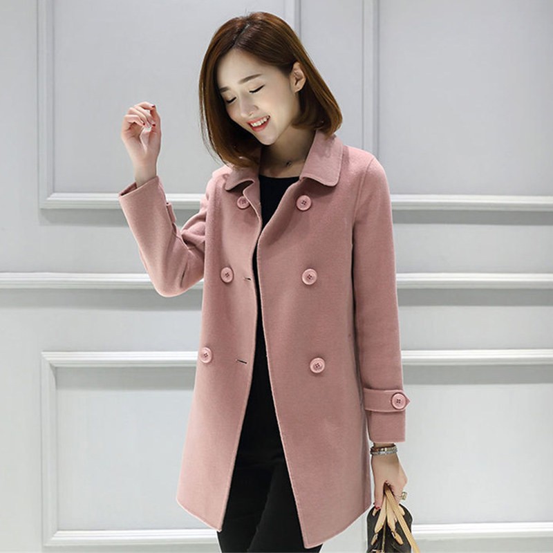 Winter Coat Women Korean Double Breasted Jacket Ladies Coats Female Overcoat