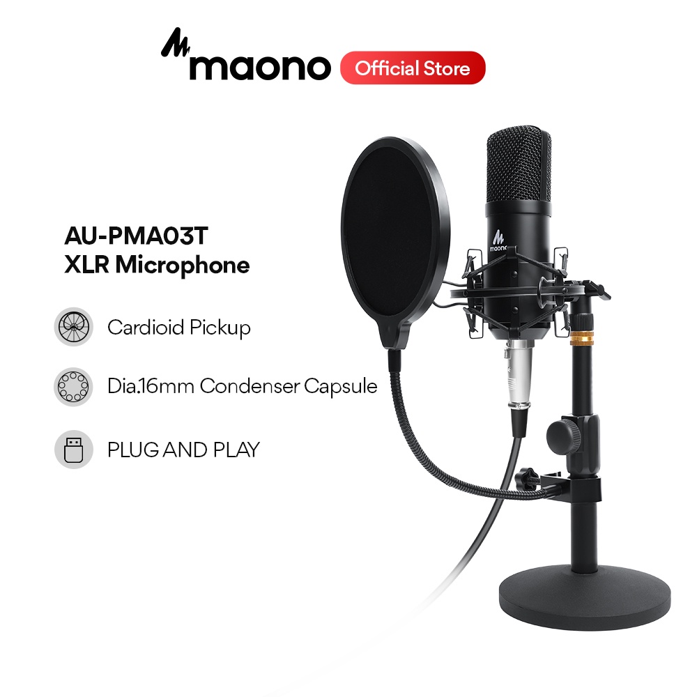 Maono AU-A03 Condenser Microphone Kit Podcast Mic