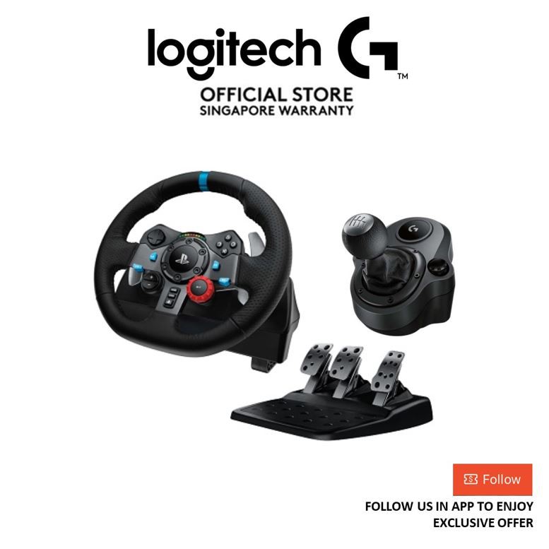 Logitech G29 Gaming Racing Wheel With Driving Force Shifter PC /PS3 /PS4/  PS5 Combo Pack