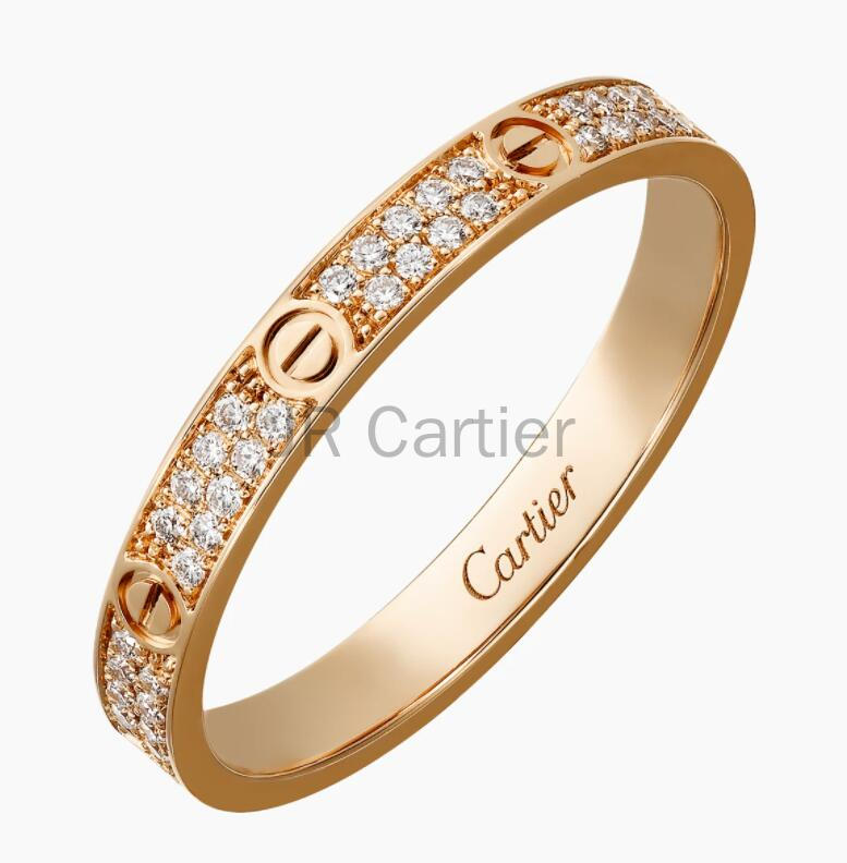 Gold love ring with on sale diamonds