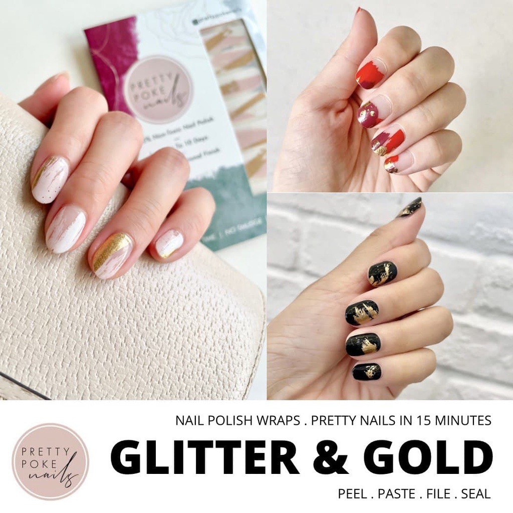 Pretty Poke Nails Glitter Gold Nail Art Collection Quality