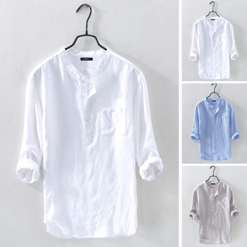 Mens casual long sale sleeve summer shirts