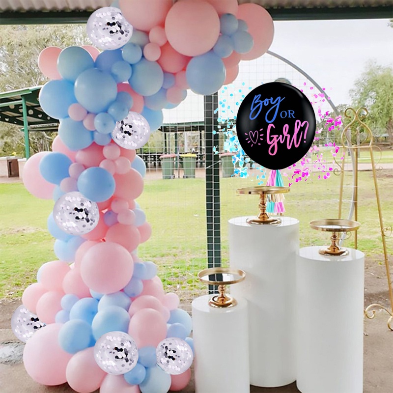 Gender Reveal Party Supplies 113pcs Gender Reveal Party Decorations Kit  with 36'' Gender Reveal Balloon, Fringe Curtains, Boy or Girl Foil  Balloons