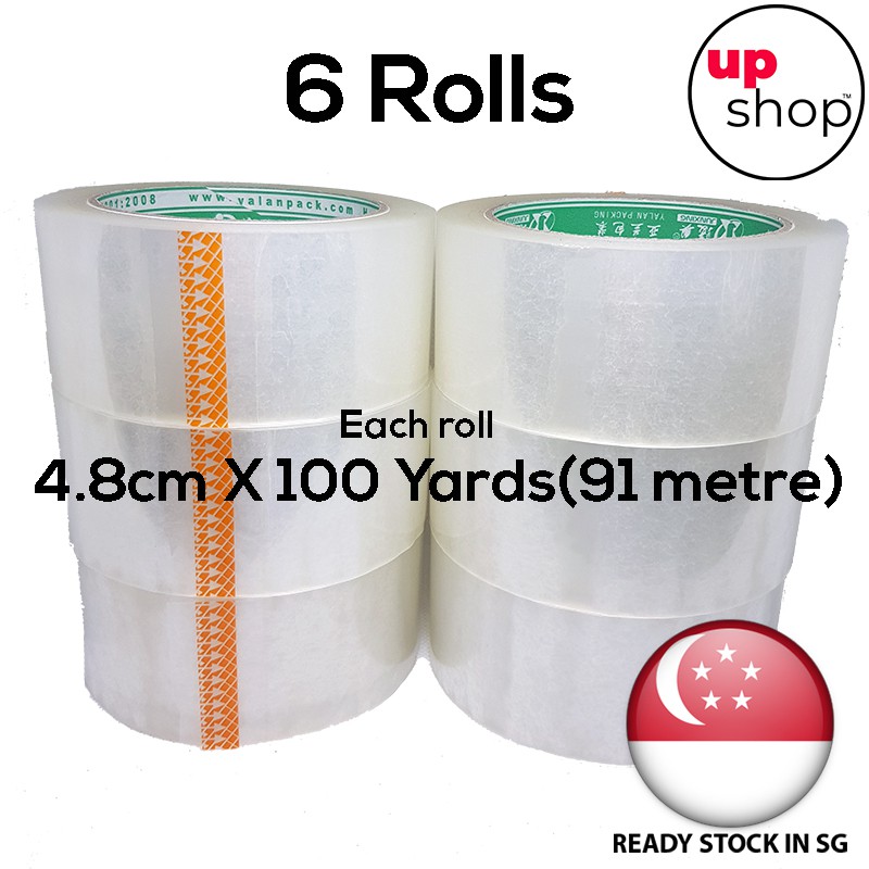 OPP Clear Tape (6 Rolls of 4.8cm X 91M) [READY STOCK] SG SELLER