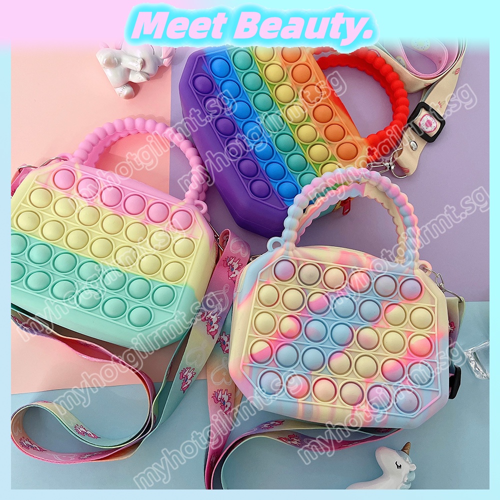 Newest Rainbow Popping Coin Bag Popular Purse Bubble Cute Girl Kawaii  Keychain Bag Silicone Coin Purse - China Fidget Purse and Coin Bag price