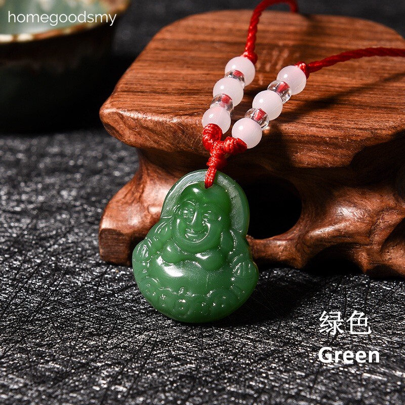 Chinese jade clearance buddha necklace