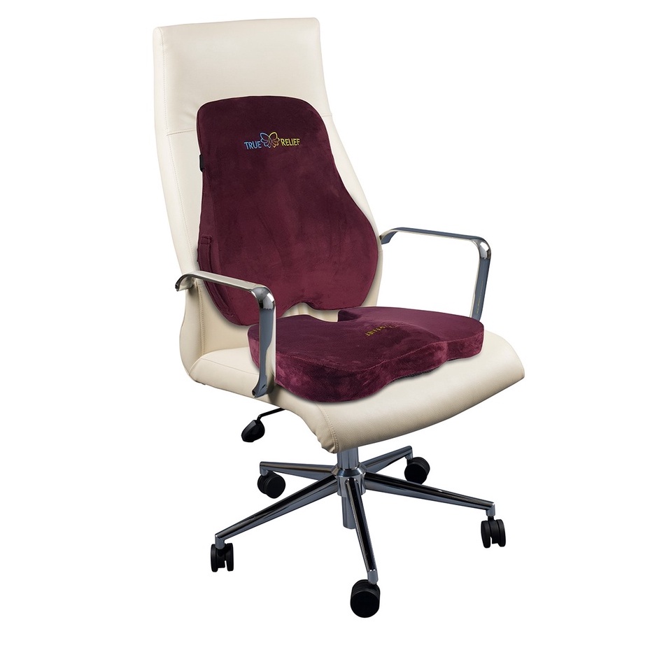 DRM ONLINE] Combo Value Set - True Relief Memory Foam Ortho-Lumbar & Back  support + Seat cushion