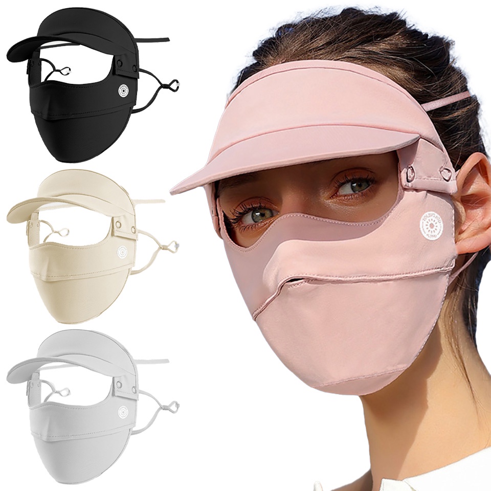 Sun Protection Face Mask With Removable Brim Women Cycling Running