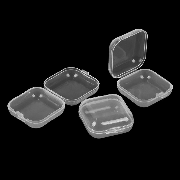 Small Plastic Storage Container Boxes Mini Clear Jewelry Earplugs Container