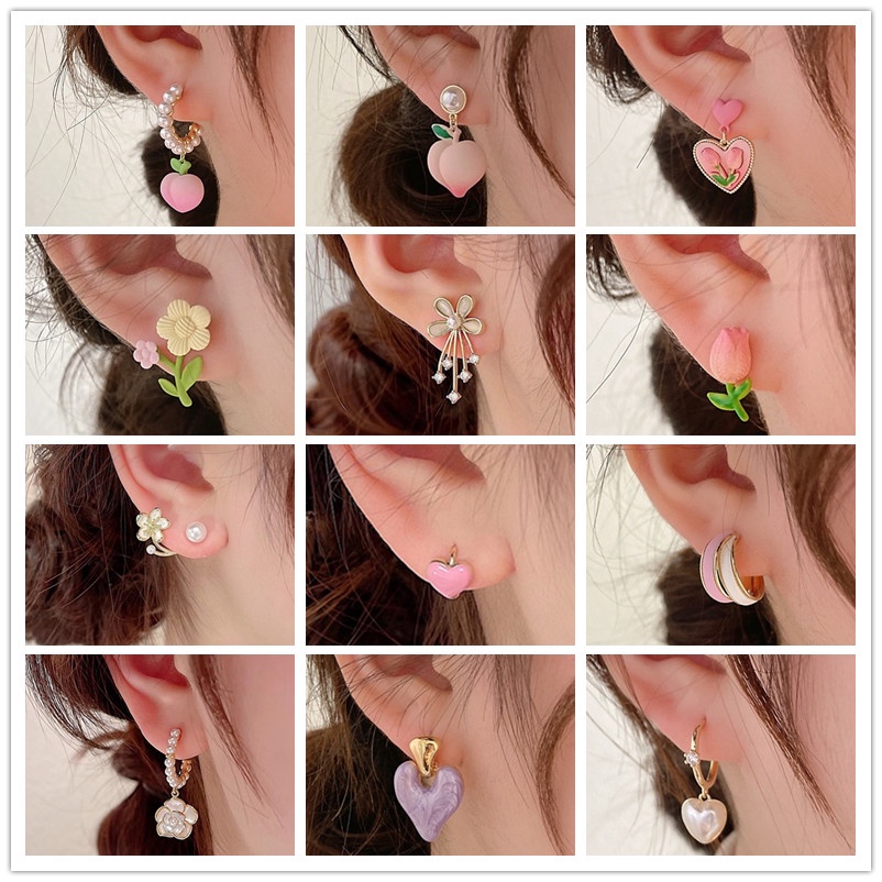 Cute real clearance gold earrings