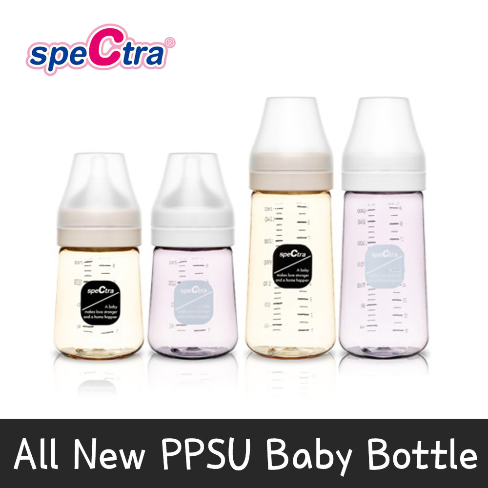 Spectra All New Baby Bottle PPSU 160ml BlueBlack 2PCS (S Nipple