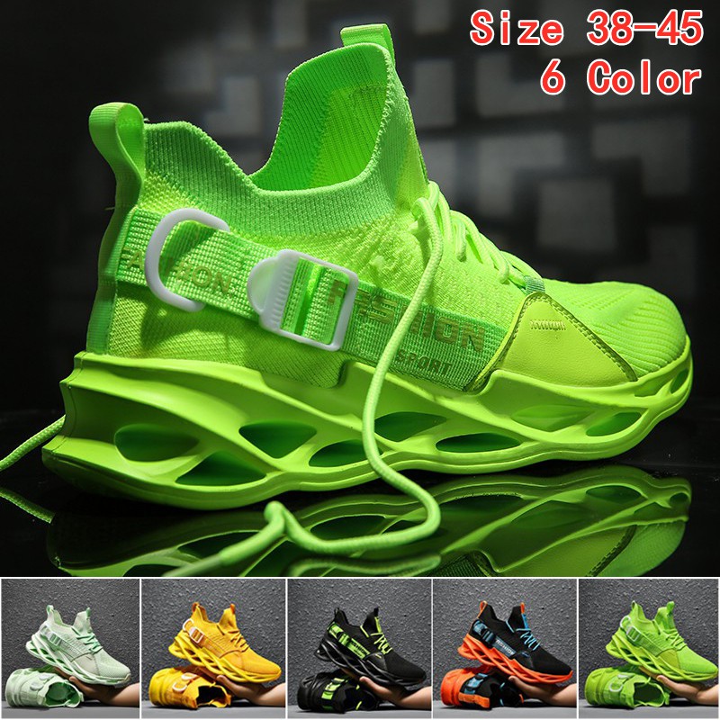 Green sports shoes best sale