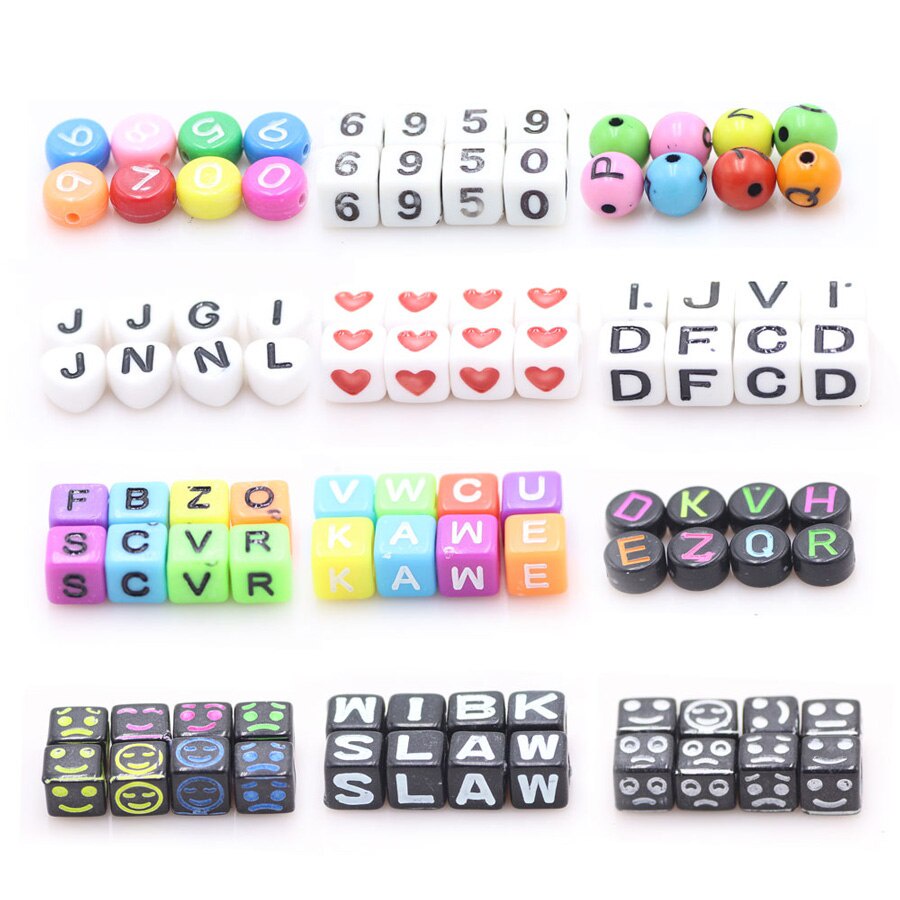 100pcs Square-shaped Retro Silver Letter Beads Diy For Bracelet, Necklace  And Phone Chain