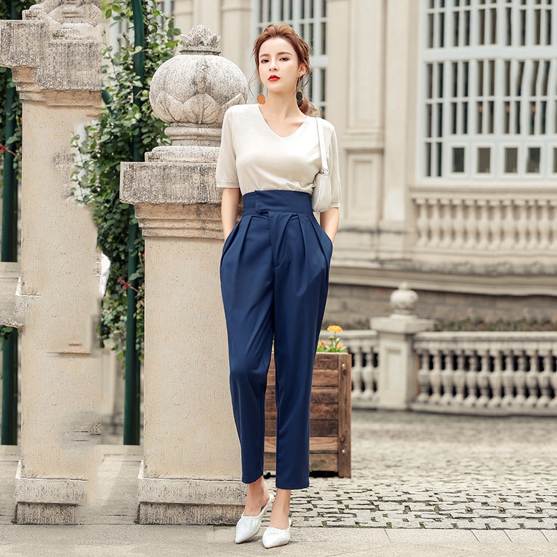 9214 Women Fashion Office Wear Pants Ladies Casual Tousers