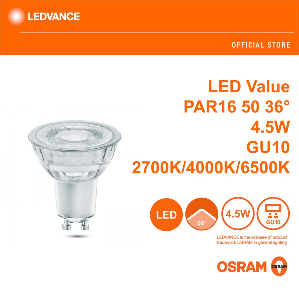 Osram par16 deals 50 36 gu10