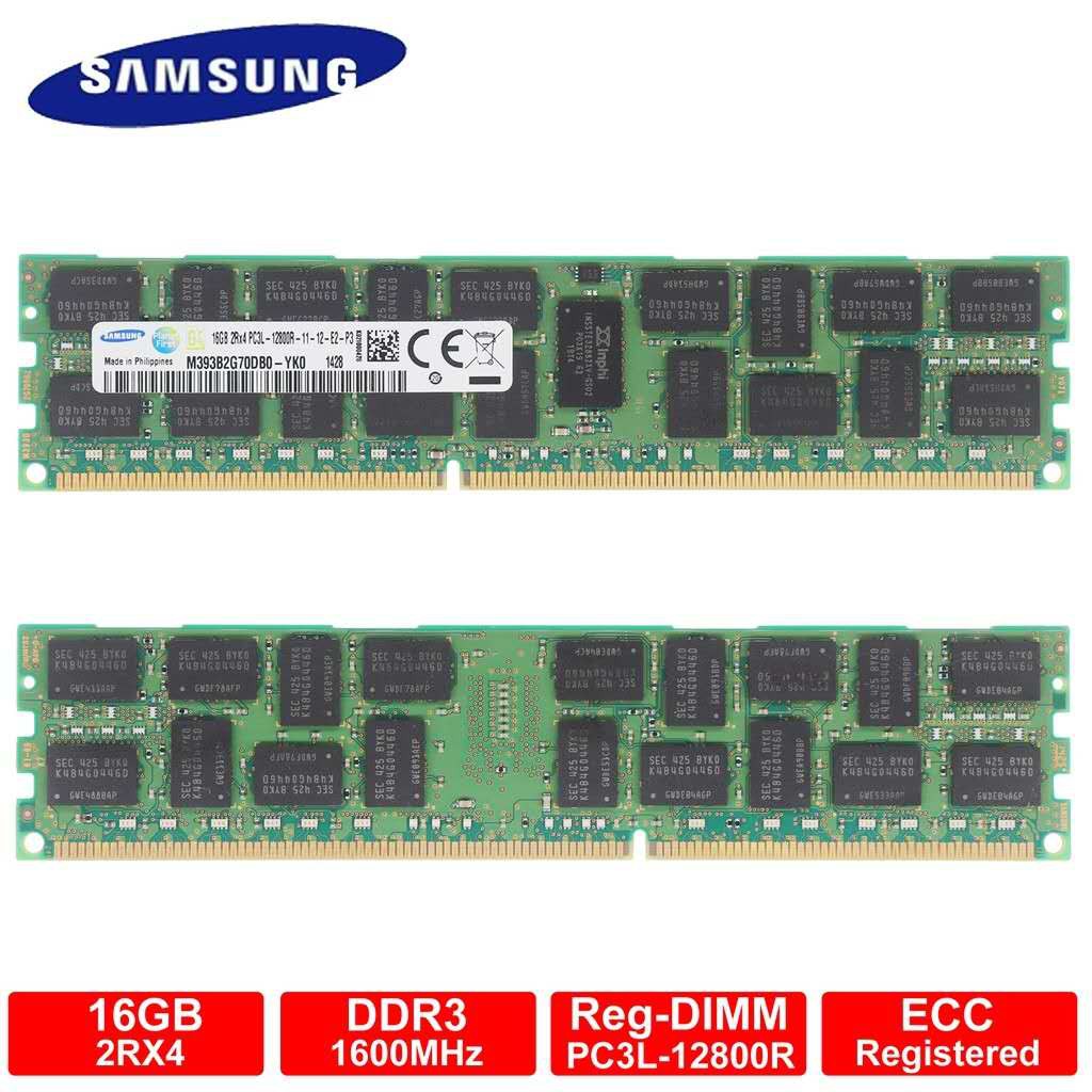 Samsung 16GB 2RX4 PC3L 12800R DDR3L 1600Mhz 240Pin 1.35V ECC