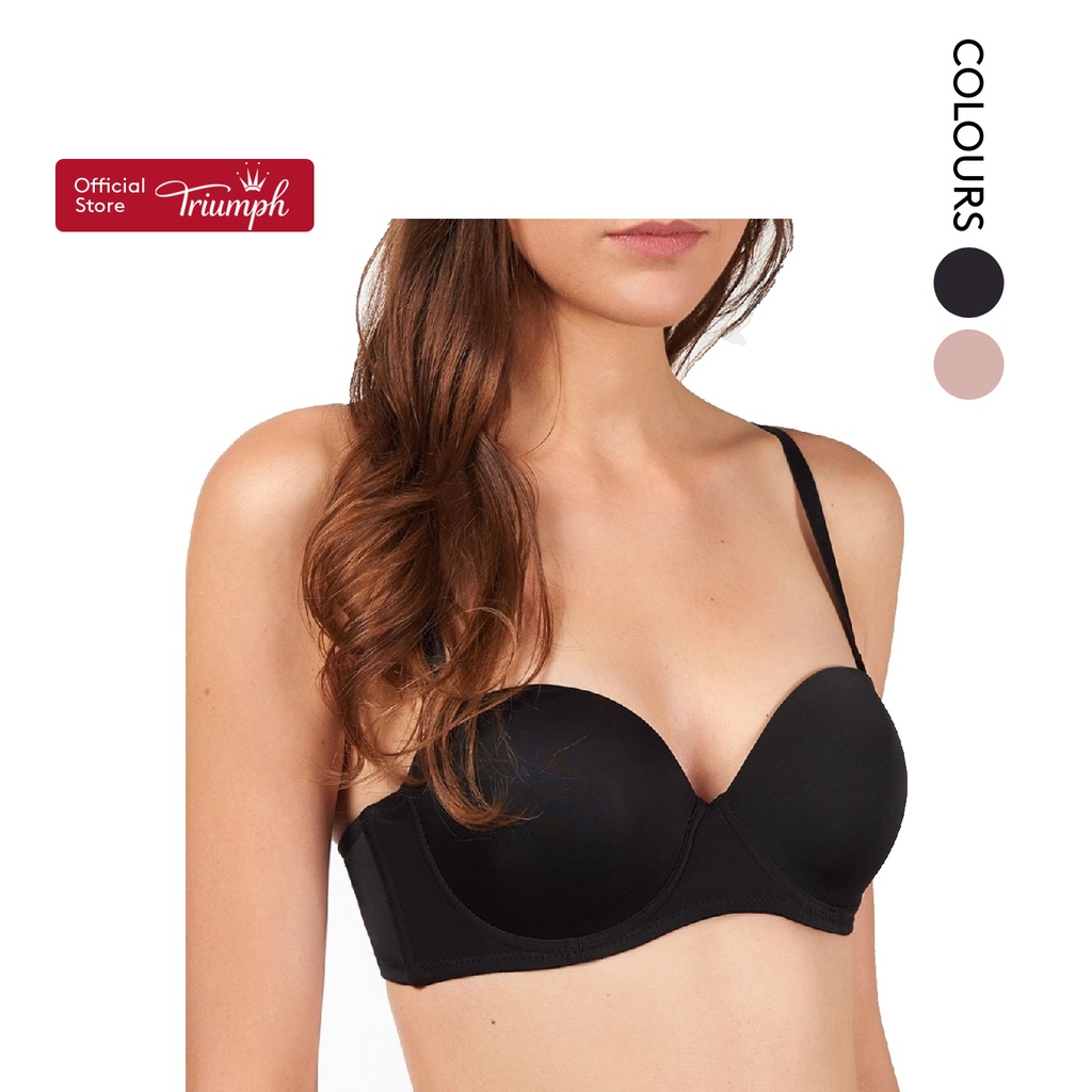 Body Make Up Wired Push Up Bra With Detachable Straps in Black