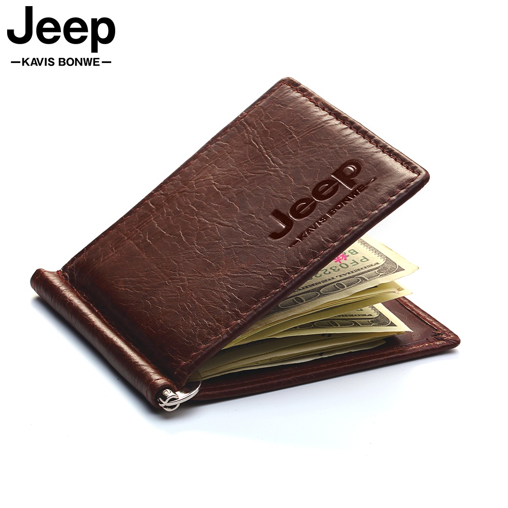 CONTACT'S men RFID Genuine Leather Money Clip Card Wallet Crazy Horse Thin  Bifold cash clamp cash holder male Slim RFID Purse - AliExpress