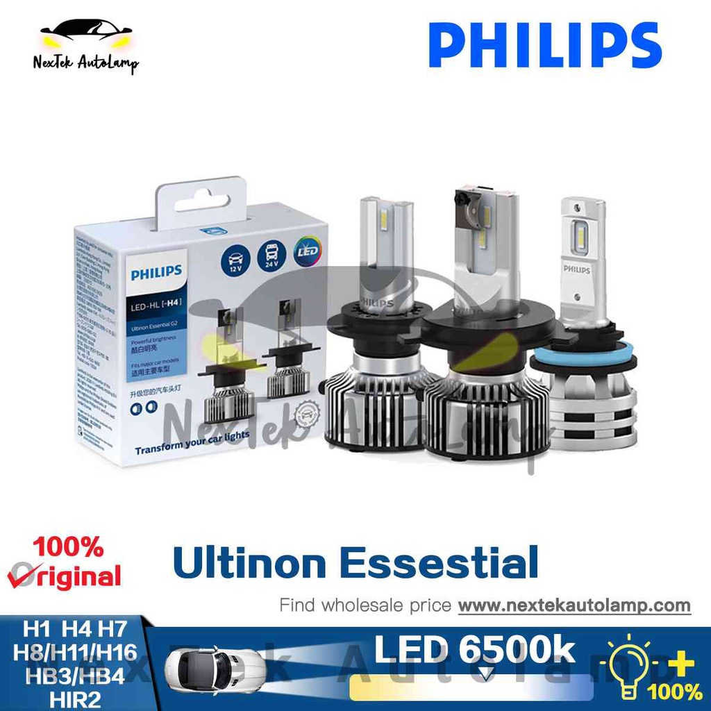 Philips Ultinon Essential LED G2 Gen2 H1 H4 H7 HB3 HB4 HIR2 H8 H9 H11 H16  Car Headlight Foglight White 6500K 12V 24V Truck Shopee Singapore