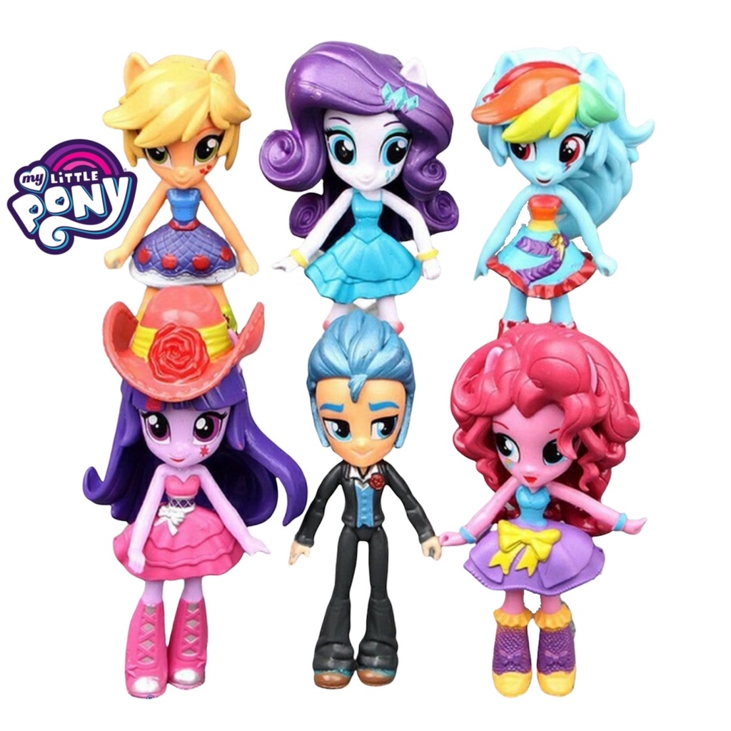Action FIGURE MY LITTLE PONY EQUESTRIA GIRLS COWBOY SET 6pcs CAKE