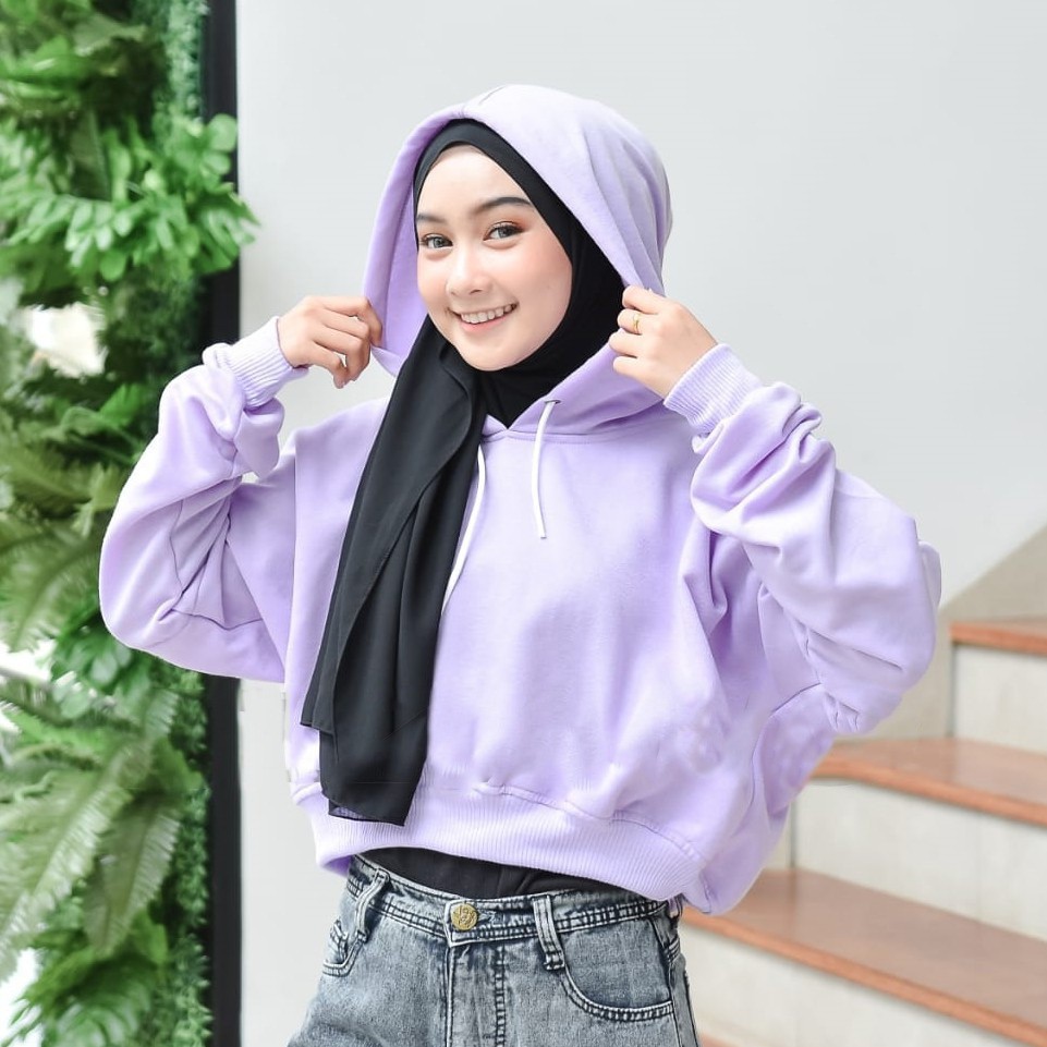 Oversize CROP HOODIE - Women's OVERSIZE HOODIE | Shopee Singapore