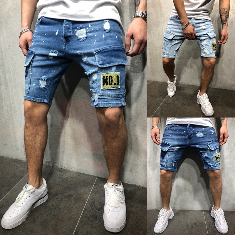 Mens denim 2025 short shorts