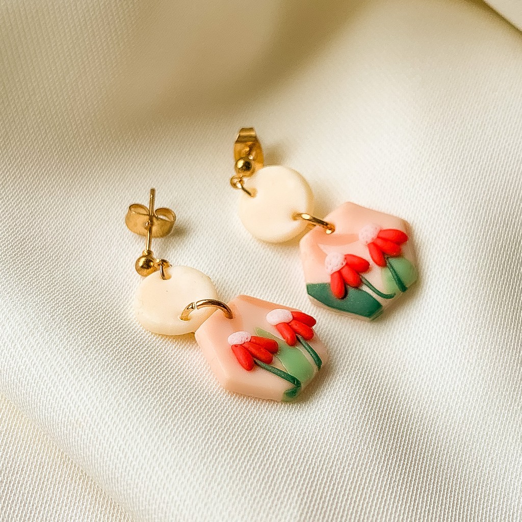 Tulip Dangles | Handmade Polymer Clay Earrings