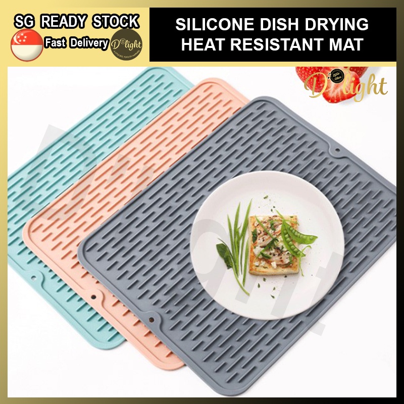 Kitchen Drying Mat, Dish Drainer Mat, Eco-friendly Silicone Drying Mat,  Heat Resistant, Non-slip And Dishwasher Safe 40x30cm