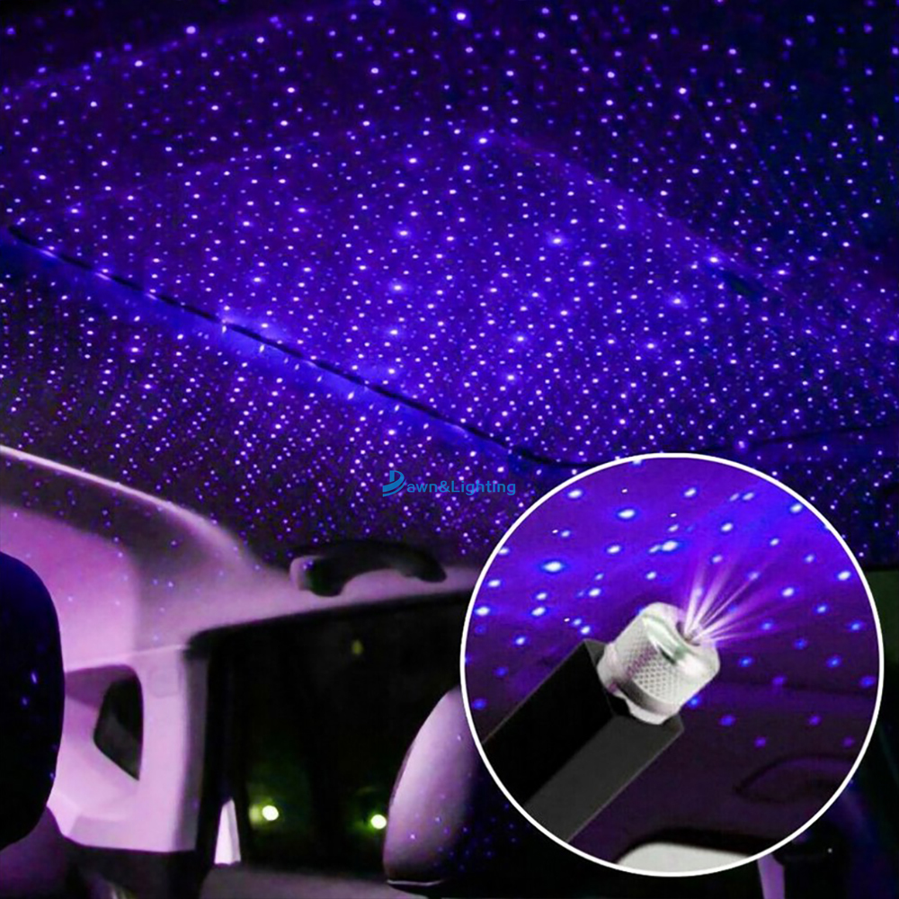 Car Roof Starry Sky Light , Usb Star Projector Night Light Auto Decor Lamp  With Usb Romantic Universal Ambient Projector Decorative Lamp(2pcs, Red)