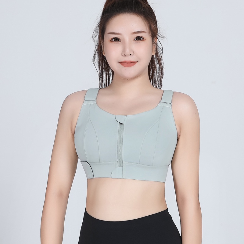 Front Zipper Sports Bra For Women Gym Plus Size 5XL Velcro