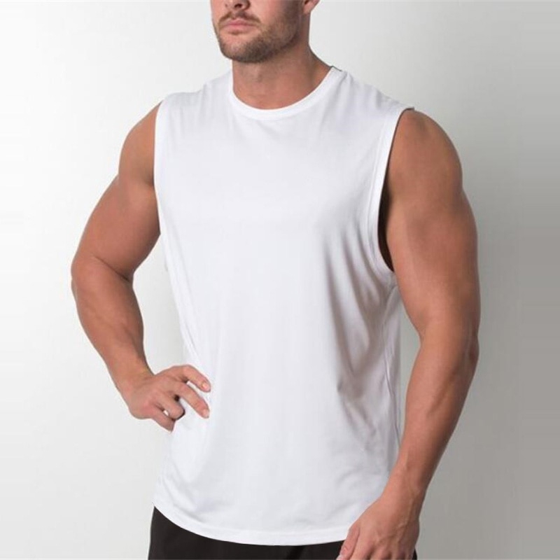 Oversize T-shirt Men Cotton Dropped Shoulder Short Sleeve Fitness T Shirt  Summer Loose Gym Clothing Bodybuilding Tee Tops