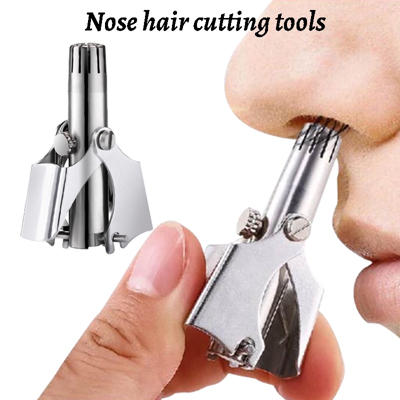 Portable Stainless Steel Manual Nose Hair Trimmer for Men Ear Hair