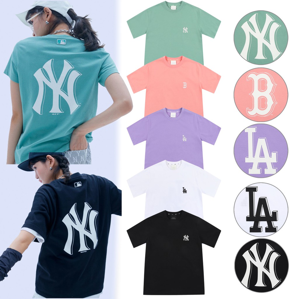 MLB Korea Unisex Street Style Logo T-Shirts (3ATSV0233-45WHS